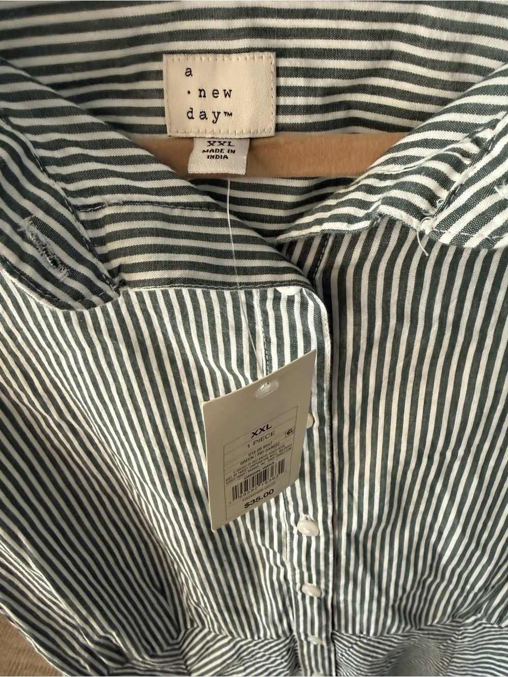 a new day Black and White Striped Midi Shirt Dress - Picture 2 of 4